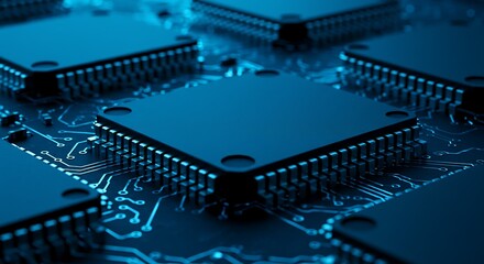 Fototapeta premium Close-up of Integrated Circuits on a Circuit Board