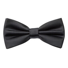 Elegant black textured bow tie isolated on transparent background