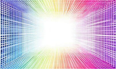 Colorful grid tunnel effect