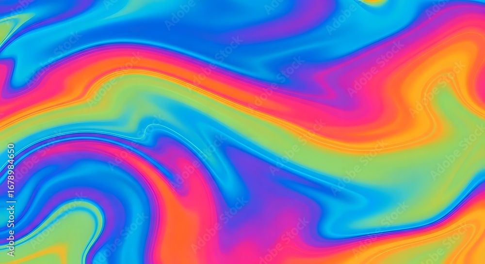 Aufkleber a vibrant and colorful abstract background with swirling psychedelic patterns and a liquid marble ef