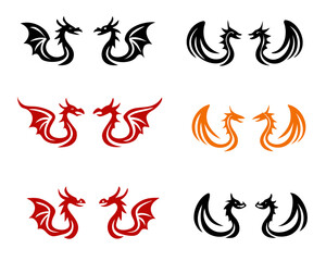 Dragon logo template. logotype, print, emblem design