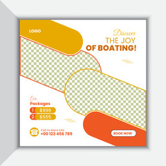 Travel social media post design for advertising 