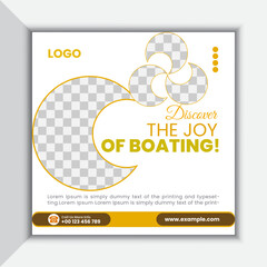 Travel social media post design for advertising 