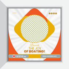 Travel social media post design for advertising 