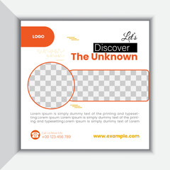 Travel social media post design for advertising 