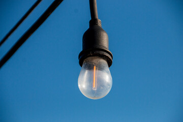 A close up. view of a hanging light