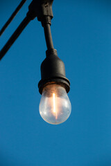 A close up. view of a hanging light