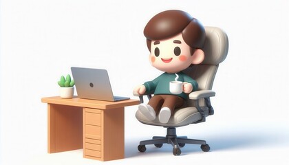 Fractional cfo services for remote work success home office setup 3d illustration modern environment engaging viewpoint