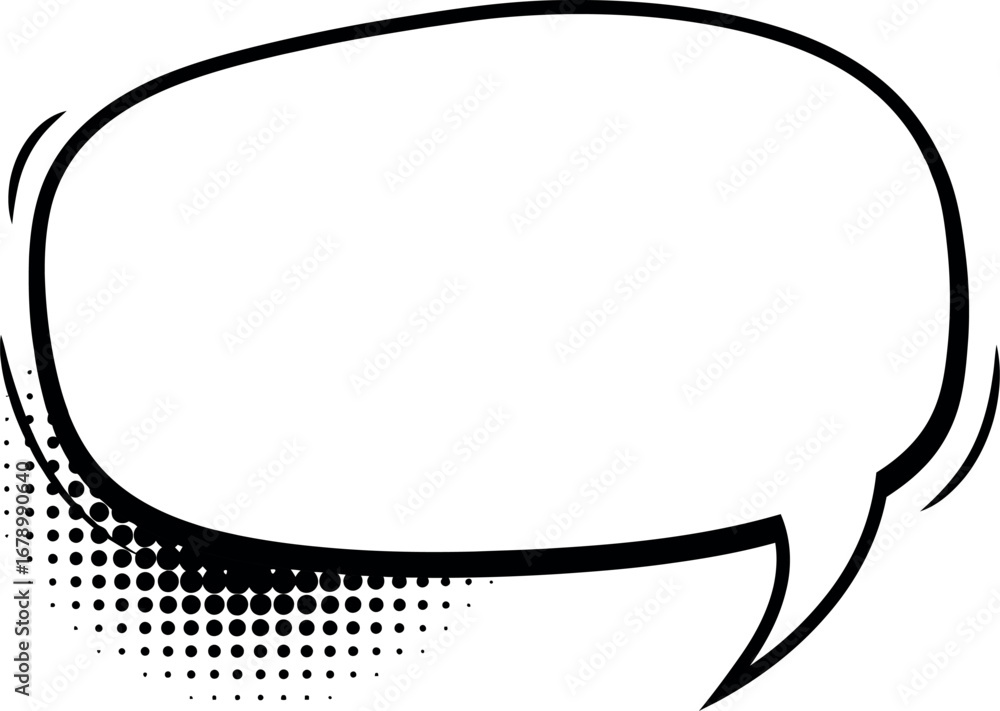 Poster speech bubble vector with comic style and halftone shading design for dialogue and communication use