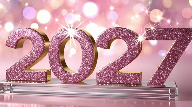 Anticipation of 2027: Glimmering numerals of the year 2027 stand out, illuminated by a soft bokeh backdrop, representing optimism and future prospects.