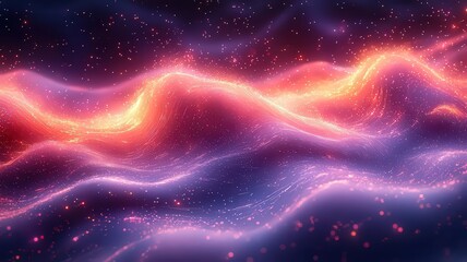 Obraz premium Vibrant cosmic waves of liht and color, creating a msmerizing abstract backgrond for digital art, technoogy, or wellness themes.