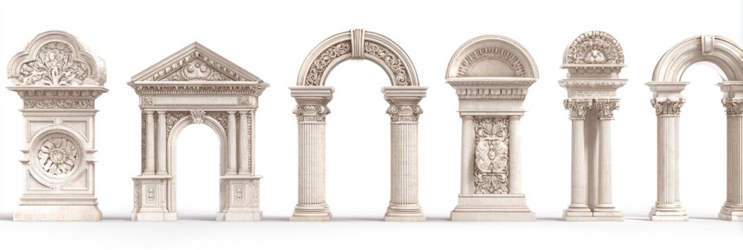 Classic stone archways, various designs - Powered by Adobe