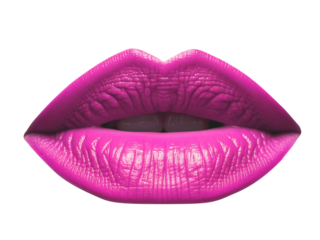 Realistic lips illustration logo design