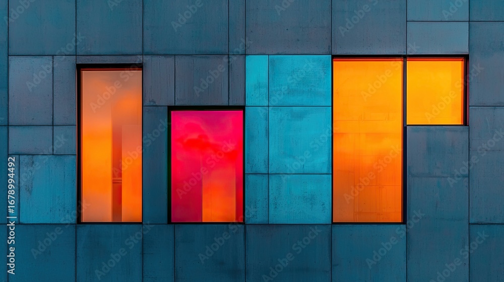 Aufkleber contrast innovative evening colorful window a stunning composition of colorful windows within a mode