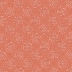 seamless damask pattern, Seamless pattern featuring a symmetrical, floral-inspired design on a soft coral background