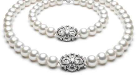 Obraz premium Pearl necklace isolated on white background