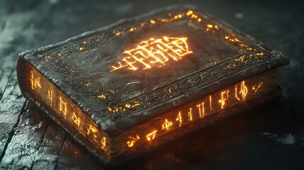 Ancient Grimoire: Mystical Illuminated Manuscript