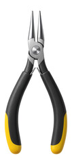 Obraz premium Miniature round-nose pliers with precision tips for an electronics repair bench.