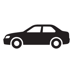 Obraz premium Car silhouette black and white vector icon