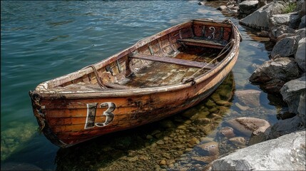Unlucky 13: Rowing Boat Filled with Water by Reservoir, Superstition in Numbers