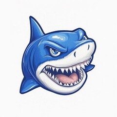Chilling Shark Mascot Logo   Fierce and Streamlined Deep Sea Predator on White Background  Graphic Design for Branding Marketing or Advertising