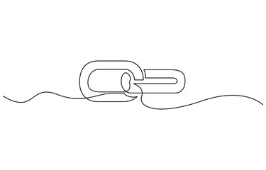 Fototapeta premium Continuous one line drawing of Chain vector illustration. Editable stroke