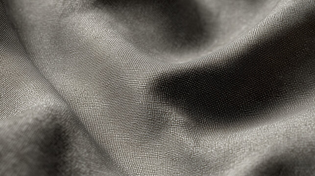 Textura de tela gris con pliegues suaves y entramado fino, ideal para dise&ntilde;o textil natural, confecci&oacute;n de moda, decoraci&oacute;n interior y proyectos visuales con est&eacute;tica org&aacute;nica y delicada.