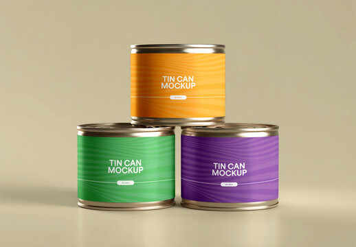 Customizable Tin Can Mockup Template