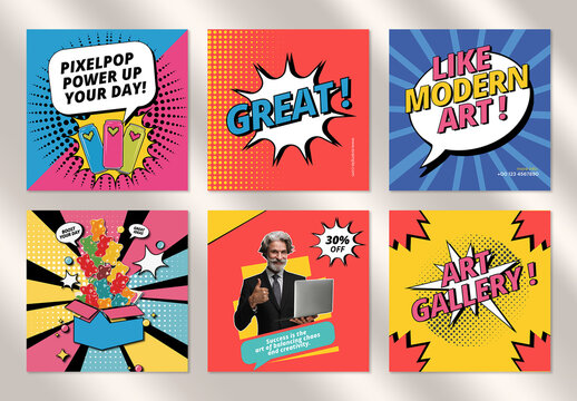 Modern Art Social Media Post Template