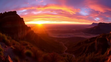 Fototapeta premium Crimson Sunset Horizon