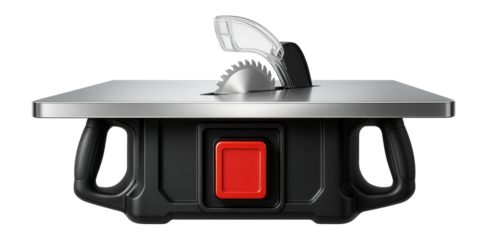 Table saw with a magnetic switch for safety, intended for use in educational woodworking classes.