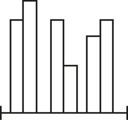 Bar chart icon with vertical bars for financial growth, data analysis, market trends and performance comparison transparent background.