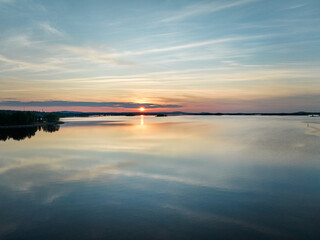 sunset over the lake