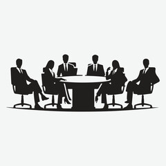 silhouette of business people