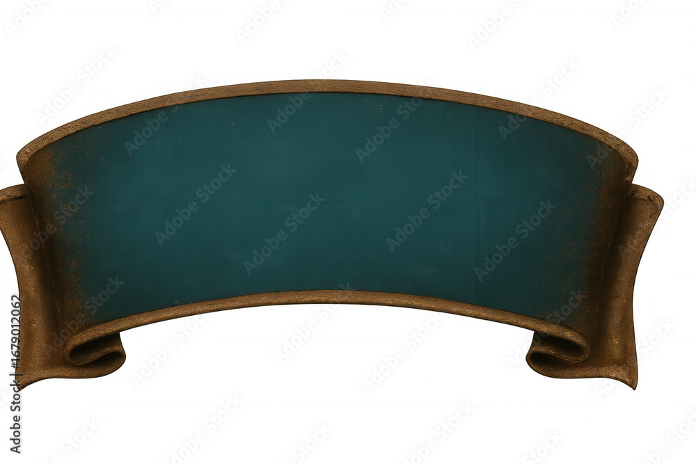 Poster classic teal banner with gold edges, creating a sophisticated backdrop for text or design elements, 