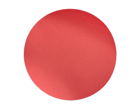 Blank round red paper sticker isolated on transparent background