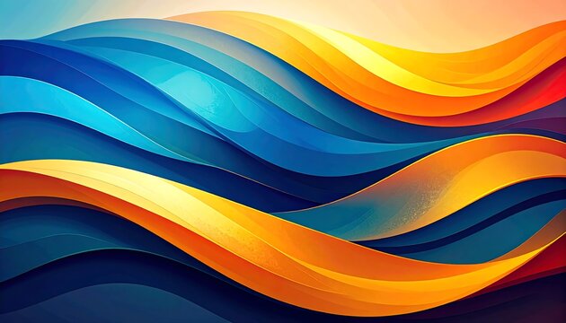 Abstract wavy shapes in vibrant colors - Powered by Adobe