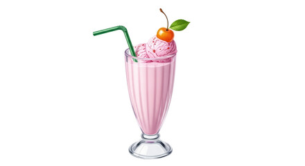 Isolated Cherry Milkshake