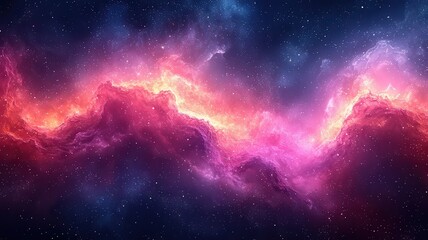 Fototapeta premium Vibrant cosmic nebula with swirling pink and purple ues, evoking a sense of woder and exploration in thevast universe.