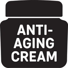 Anti-aging cream silhouette vector, ideal for skincare, beauty, cosmetic, and wellness design.