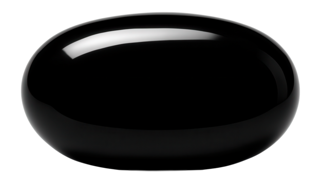 Polished black onyx stone with glossy finish and solid dark tone