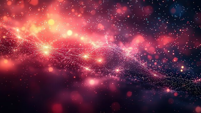 Vibrant cosmic swirl of colorful lights and particle, evoking a sense of wonde and exploration in a stuning abstract space scene.