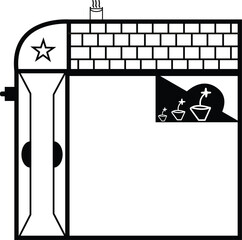 A professional vector icon representing a house or building, ideal for real estate, property management, architectural, and construction businesses.