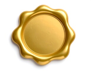 Gold wax seal.  Empty, ornate