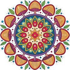  mushroom mandala design