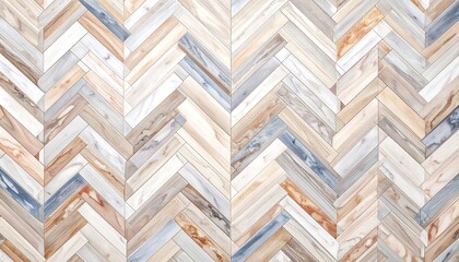 Patterned wood floor, herringbone