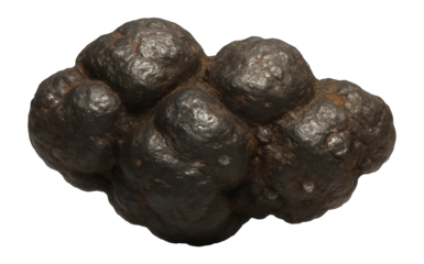 Manganese nodules, rough-textured with a dark brown, irregular shape