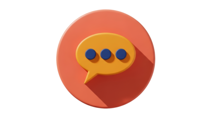 Isolated 3D Chat Bubble with Dots