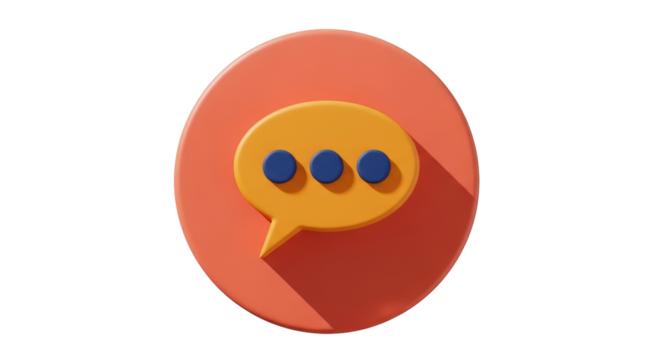 Isolated 3D Chat Bubble with Dots