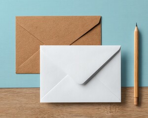 A6 Card Mockup. Blank White Business Card Template Isolated on White Background